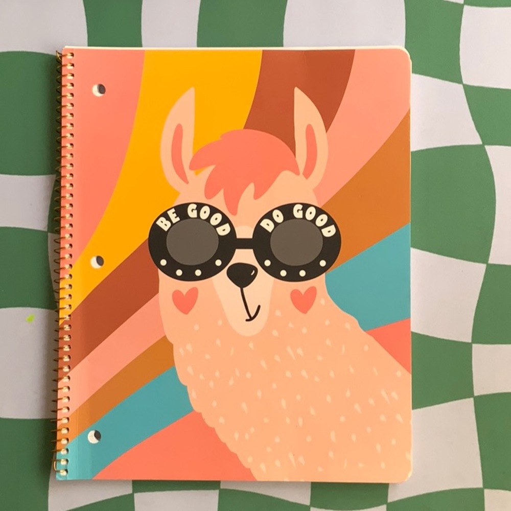 Llama College Ruled Spiral Notebook